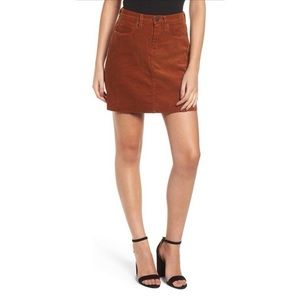 Blank NYC Burnt Orange Corduroy A-Line Mini Skirt